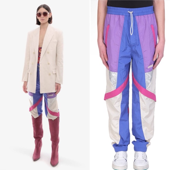 NWT Isabel Marant Mackenzie $685 Color Block Windbreaker Track Pants Size 34/2